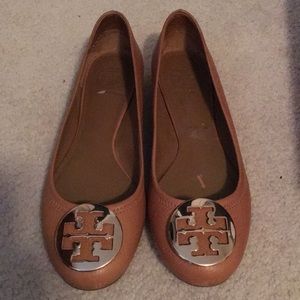 Tan Tory Burch Reva Ballet Flats